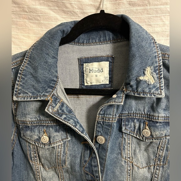 Mudd Women's Classic Jean Distressed Denim Blue Jacket Size Medium - Picture 4 of 6